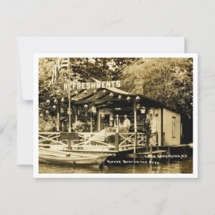 Sjö Hopatcong NG House Boat River Styx 1910 Vykort