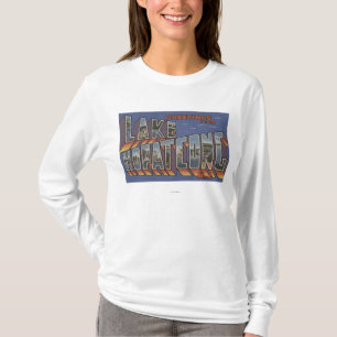 Sjö Hopatcong, nya - jerseyen - stora brevplatser T-shirt