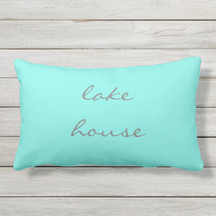 Sjö House Aqua Grått Grått  Teal Blue Classy Lumbarkudde