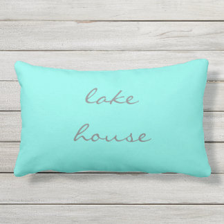 Sjö House Aqua Grått Grått Teal Blue Classy Lumbarkudde