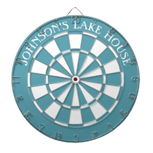 Sjö House Beach Family Namn Dartboard och Darts Darttavla