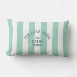 Sjö House Blue Vapensköld Grönt Nautical Rand Lumbarkudde