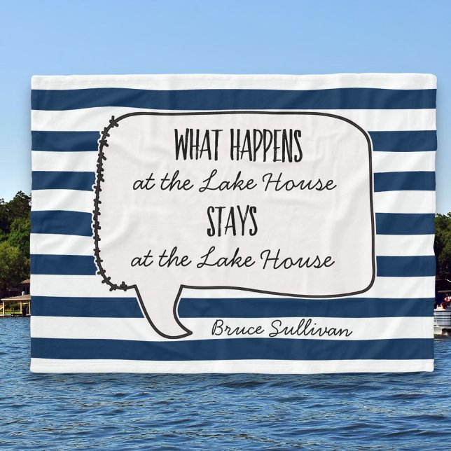 Sjö House Cabin What Happin Stays Citote Stripe Fleecefilt (Skapare uppladdad)