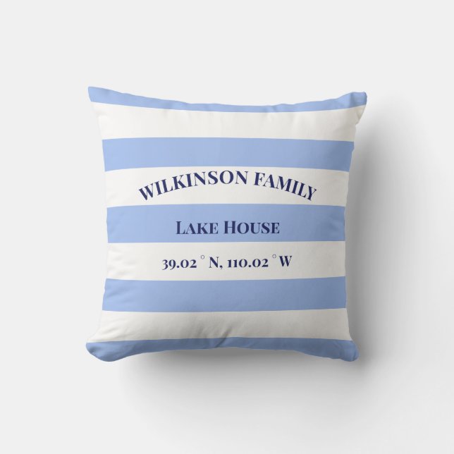 Sjö house Coordinates namn Blue Rand Kudde (Framsida)