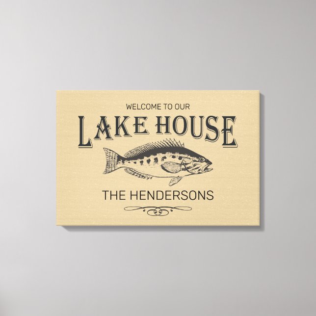 Sjö House Family Namn Fish Canvastryck (Framsida)