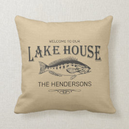 Sjö House Family Namn Fish Kudde