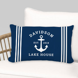 Sjö House för Nautical Navy Blue Anpassningsbar Fa Lumbarkudde