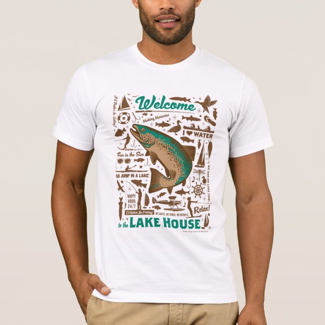 Sjö House Mönster T Shirt (Framsida)