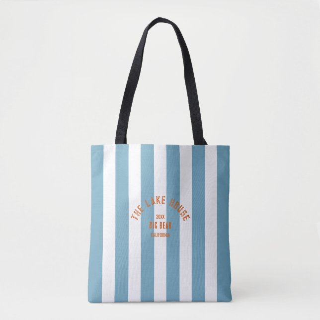 Sjö House Orange Vapensköld Blue Nautical Rand Tygkasse (Framsida)