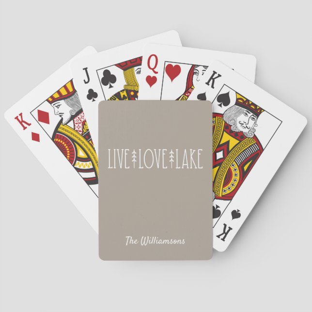 Sjö House Quote Gräs Träd Personlig Taupe Casinokort (Baksidan)