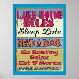 Sjö House Regler Sign Poster