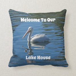 Sjö House Welcome Pelican Vild Bird Home Guest Kudde