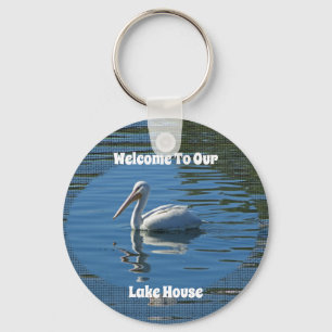 Sjö House Welcome Pelican Vild Bird Home Guest Nyckelring