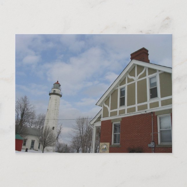Sjö Huron Light House-vykort Vykort (Framsida)