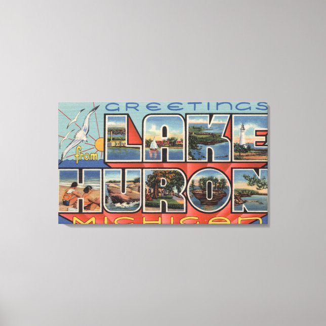 Sjö Huron, Michigan - Stora Brev-scenerna Canvastryck (Framsida)