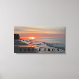 Sjö Huron Sunset Canvastryck