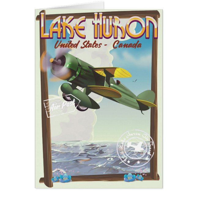 Sjö Huron - USA - Kanada Hälsningskort (Framsidan)