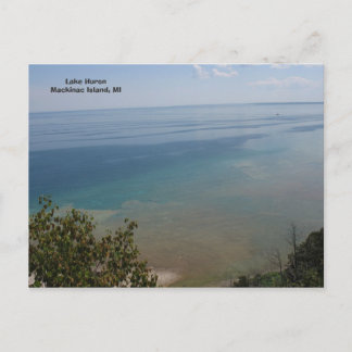 Sjö Huron vid Mackinac Island, MI Vykort