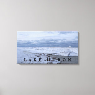 Sjö Huron Winter Canvastryck