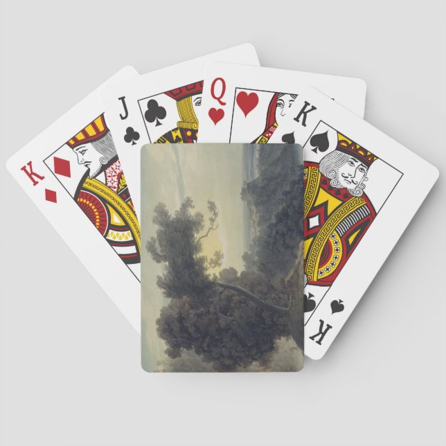 Sjö i Albano och Castle Gandolfo, c.1783-85 Spelkort (Baksidan)