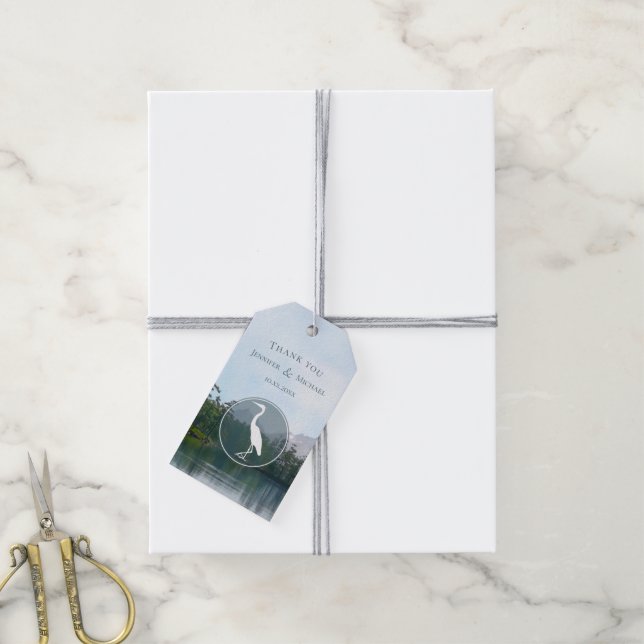 Sjö i bergstrakterna älskare öron presentetikett (Med Snöre)