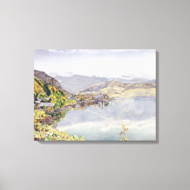 Sjö i Lucerne, Mount Pilatus i Avstånd Canvastryck (Framsida)