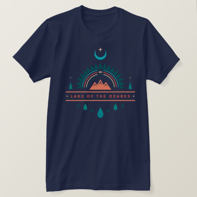 sjö i ozarks boho rainbow måne t shirt (Design framsida)