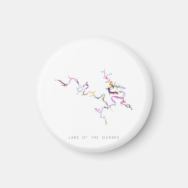 Sjö i Ozarks minimalistiska Silhouette-magnet Magnet (Framsidan)