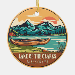 Sjö i Ozarks Missouri Boating Fishing Emblem Julgransprydnad Keramik