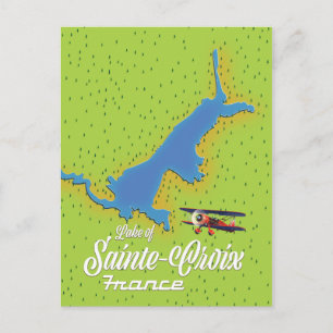 Sjö i Sainte-Croix Frankrike Travel karta Vykort