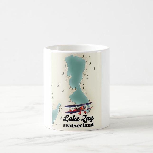Sjö i Staz Schweiz sjö karta Kaffe Mugg (Center)