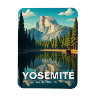 Sjö i Yosemite National Park Half Dome Magnet