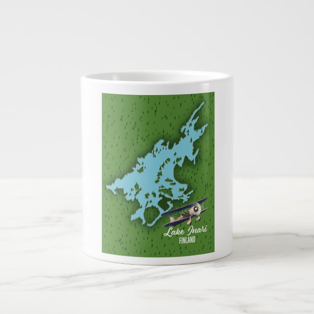 Sjö Inari Finland kart Jumbo Mugg (Framsidan)