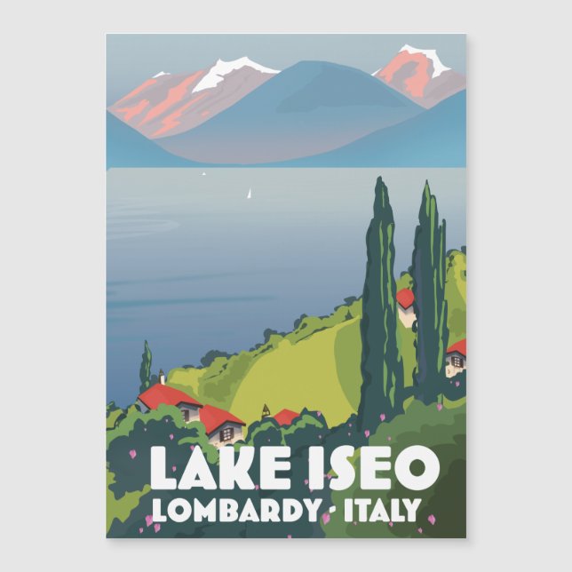 Sjö Iseo, reseaffisch för Italien Lombardiet (Framsida)