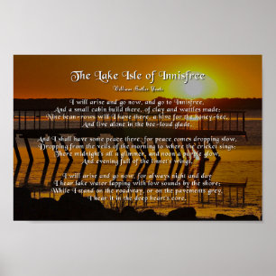 Sjö Isle of Innisfree, Yeats Poster