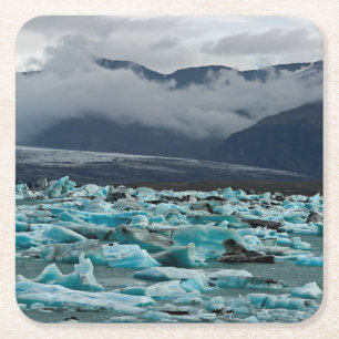 Sjö Jokulsarlon - Island Underlägg Papper Kvadrat