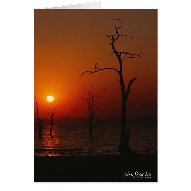 Sjö Kariba Sunset_card OBS Kort (Framsidan)