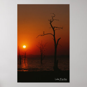Sjö Kariba Sunset Poster