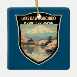 Sjö Kawaguchiko Japan Travel Art Vintage Julgransprydnad Keramik