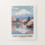 Sjö Kawaguchiko Japan Travel Art Vintage Pussel<br><div class="desc">Sjö Kawaguchiko-vektorteckningsdesign. Sjö Kawaguchiko är ett sjö i staden Fujikawaguchiko,  länet Yamanashi,  Japan. Det är den näst största av Fuji Fem Sjöar.</div>