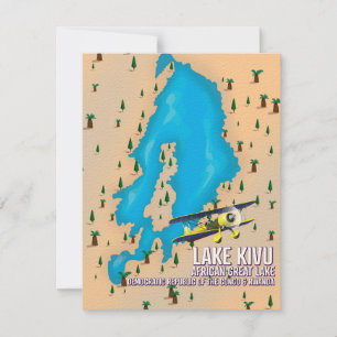 Sjö Kivu Underbara afrikanska sjö reser i karta.