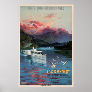 Sjö Lac Annecy Auvergne-Rhône-Alpes Paris Lyon Poster