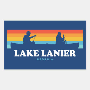 Sjö Lanier Georgia Canoe Rektangulärt Klistermärke