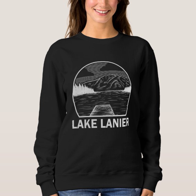 Sjö Lanier Georgia Funny Fishing Camping (sommarti T Shirt (Framsida)