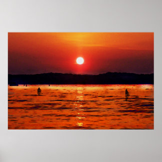 Sjö Lanier Sunset Poster