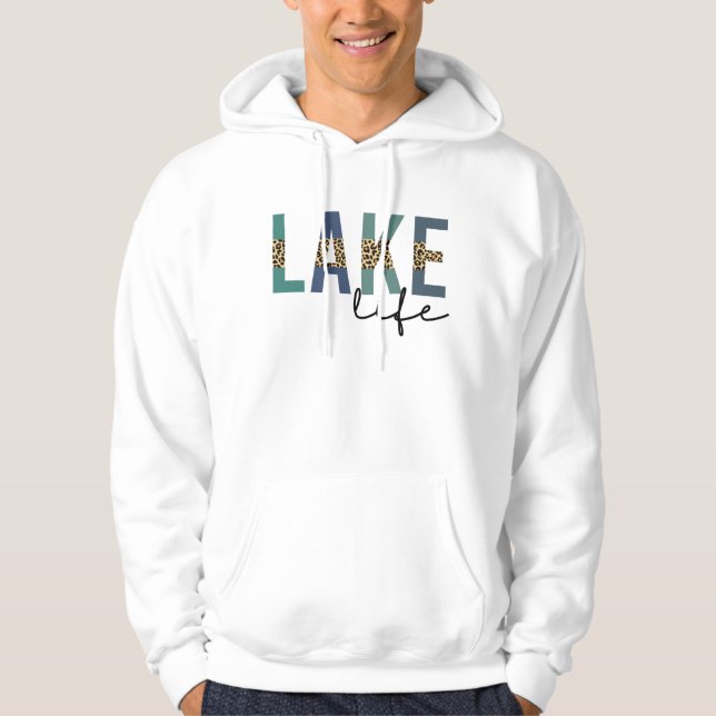 Sjö Life Cheetah Skriv ut typografi Hoodie (Framsida)