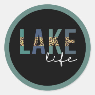 Sjö Life Cheetah Skriv ut typografi Runt Klistermärke