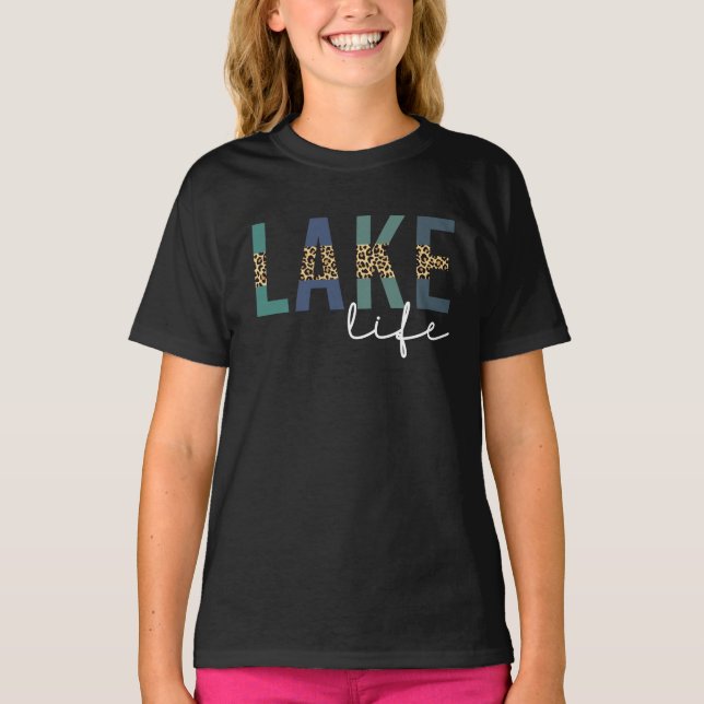 Sjö Life Cheetah Skriv ut typografi T Shirt (Framsida)