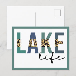 Sjö Life Cheetah Skriv ut typografi Vykort