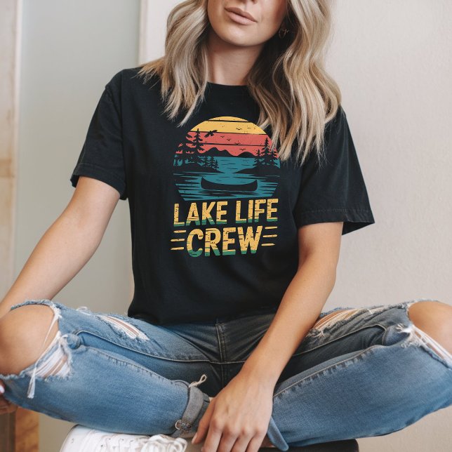 Sjö Life Crew Retro Sunset - Summer Sjö Vibe T Shirt (Skapare uppladdad)
